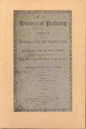 Image for History of Printing in America, The